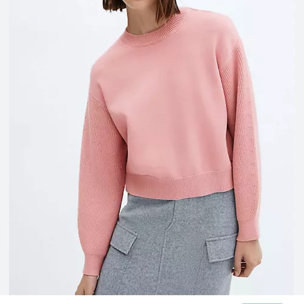 Mango Pink Knit Crew Neck Pullover Women’s Sweater Size: EUR-USA XS  MEX ECH